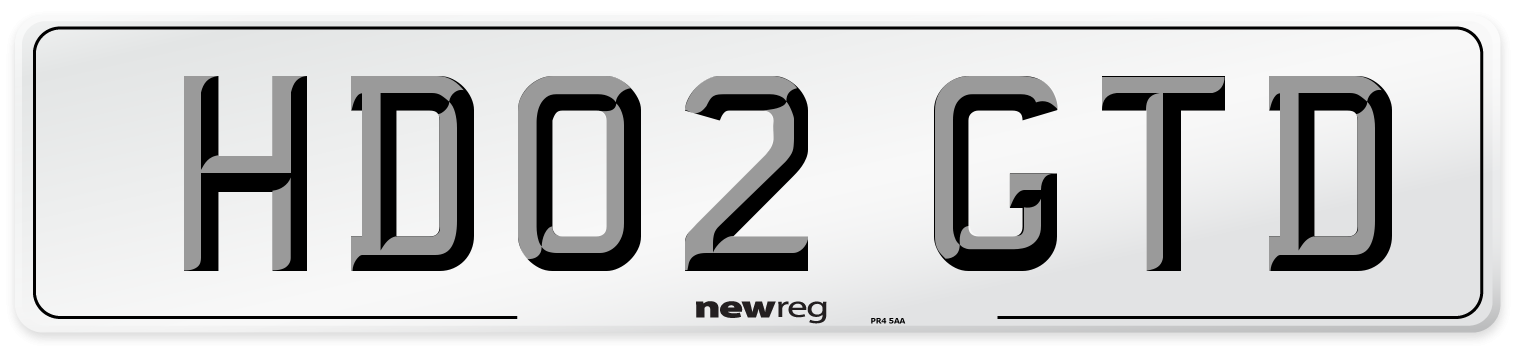 HD02 GTD Number Plate from New Reg